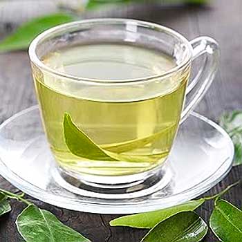 Glass of Green Tea to Hydrate Eyes