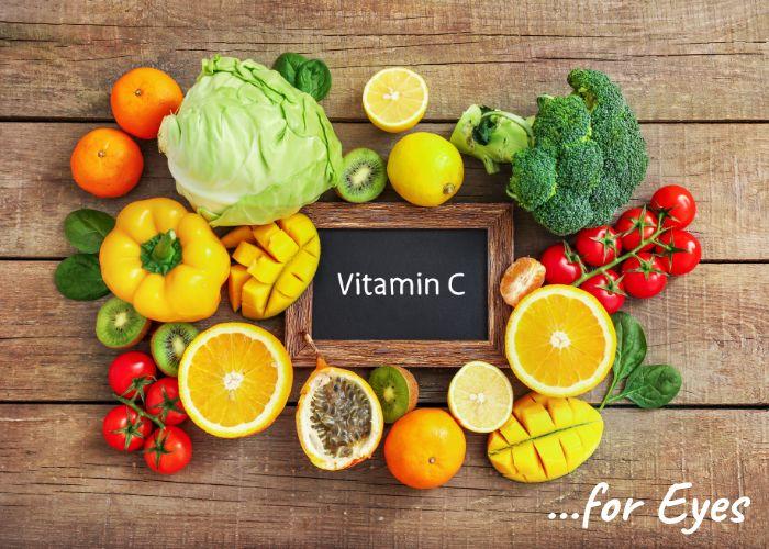 High Vitamin C Foods for Eyes - Broccoli, Cabbage, Oranges, Tomatoes, Kiwifruit, grapefruit, Lemons